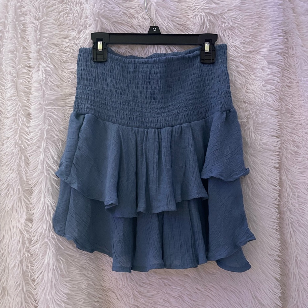 Shein, Size S, Blue High-Rise Flounce Mini Skirt